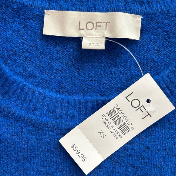 Ann Taylor LOFT Puff Sleeve Sweater - Blue Size XS - Picture 8 of 9